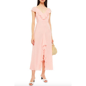 RIXO Antoinette ruffled floral-print silk crepe de chine midi dress